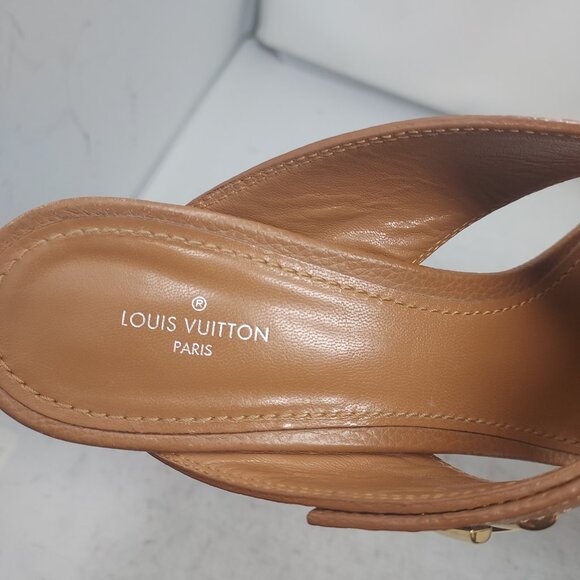 LOUIS VUITTON LV Monogram Cognac Brown Slide Sandal - Picture 5 of 12
